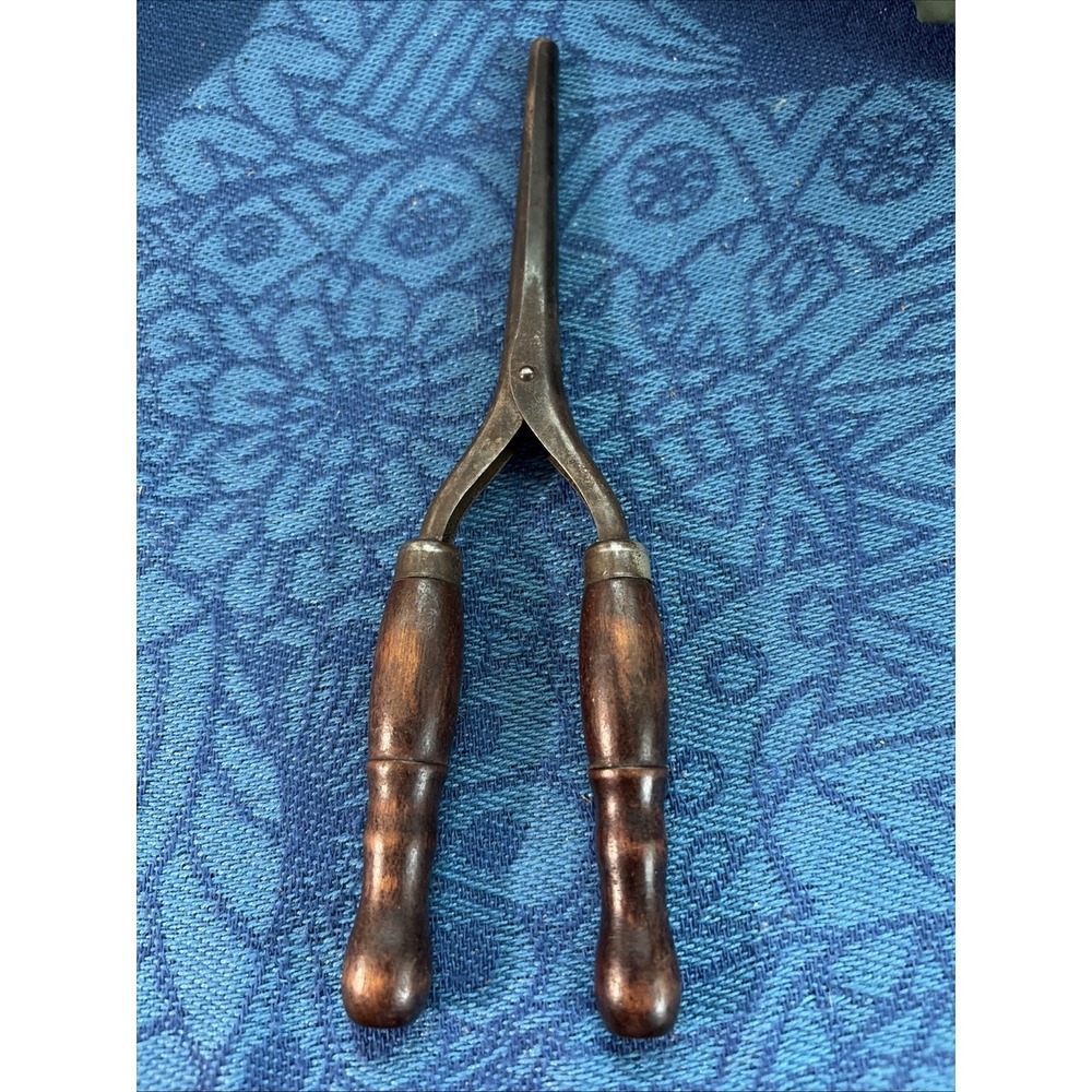 Antique Vintage Hand Hair Curler with Wood Handle early 1900s Beauty Haircare